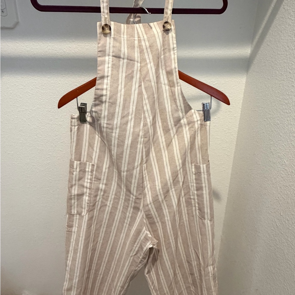 Striped Beige Jumpsuit